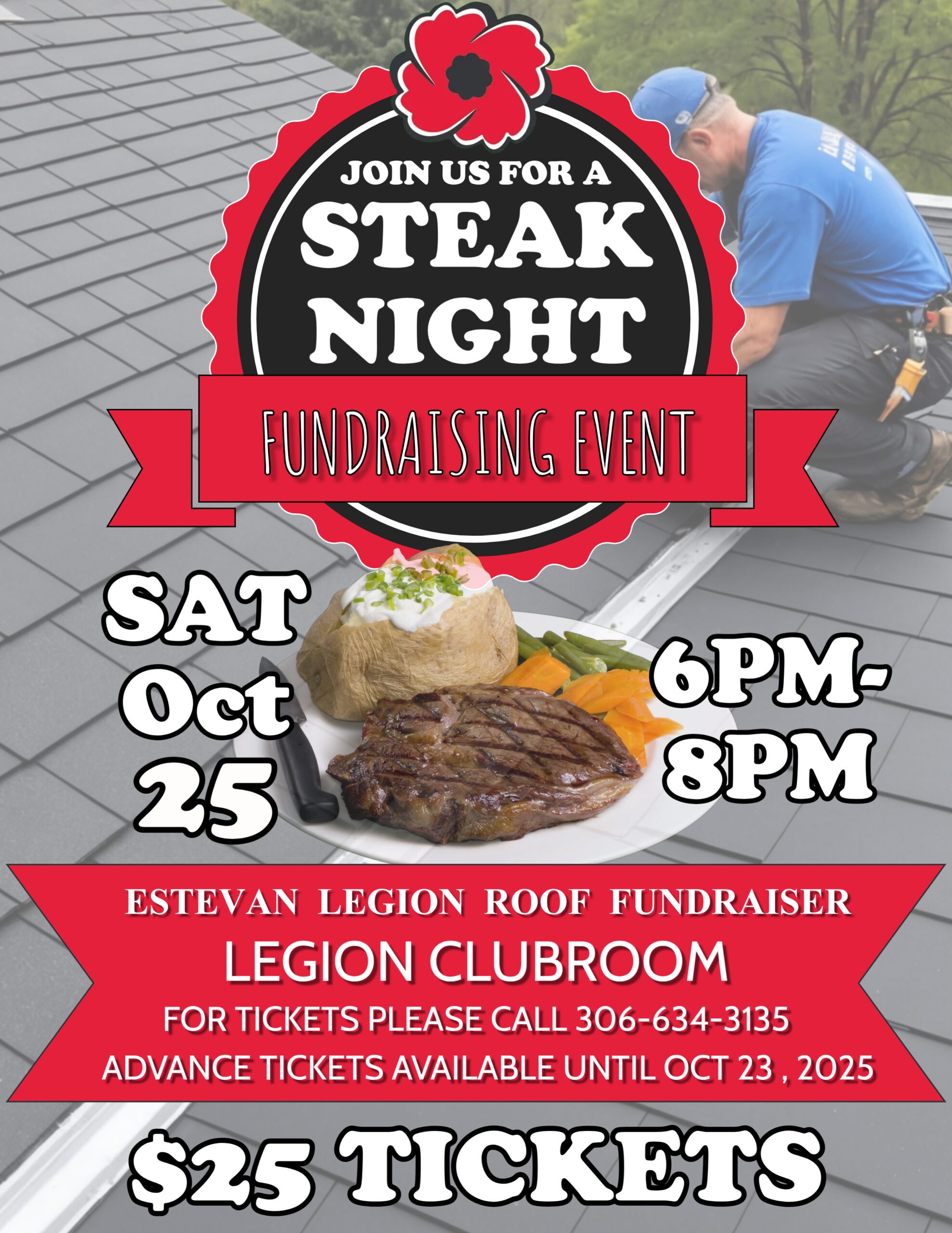 Steak Night Roof Fundraiser Oct 25 2025